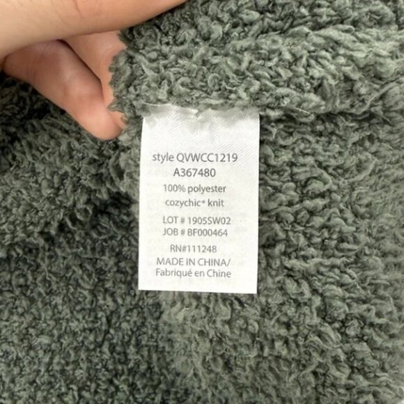 Barefoot Dreams Cozychic Pullover Women's L Spruce Cowl Neck Teddy Boxy - Picture 10 of 10